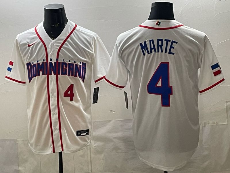 Men 2026 World Cub #4 Marte White Game Nike MLB Jersey style 005->more jerseys->MLB Jersey
